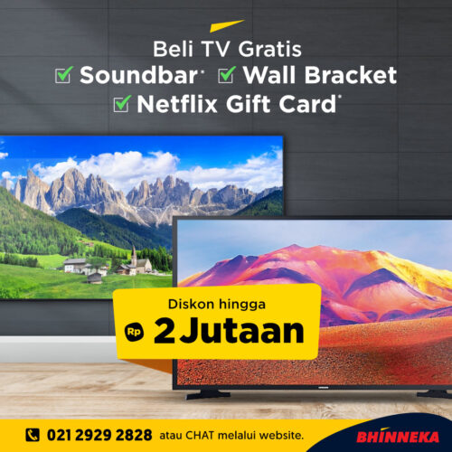 Beli TV Gratis Netflix Gift Card*, Soundbar* & Wall Bracket